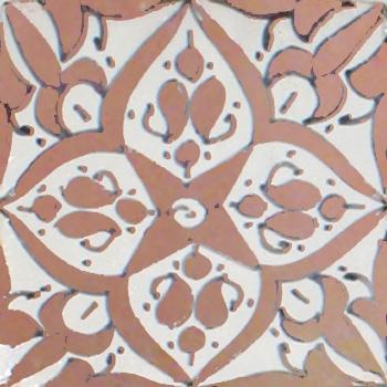 Mosaic House Moroccan tile Coquet 2x2 1-22 White Light Pink  hand painted handpainted 